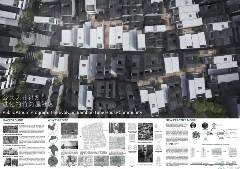 公共天井计划——进化的竹筒屋社区
Public Atrium Program: The Evolving Bamboo Tube House Community